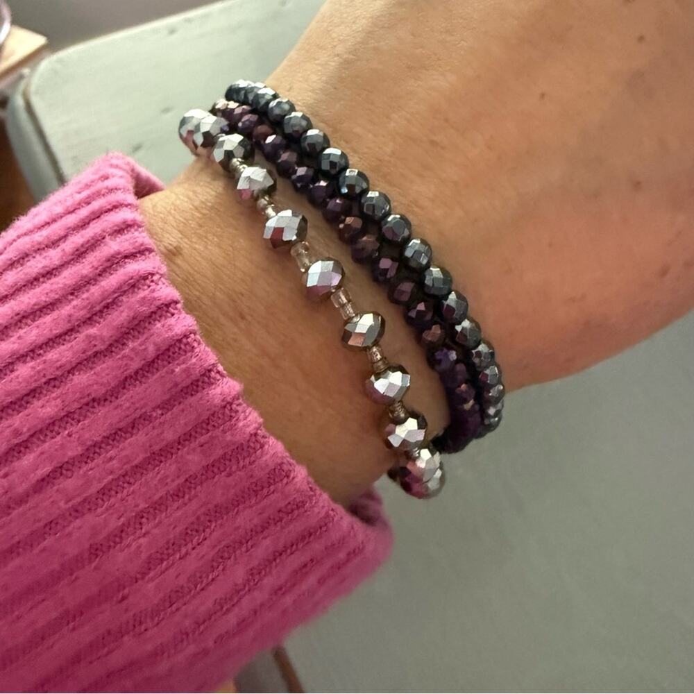 3 Stretch Beaded Bracelets